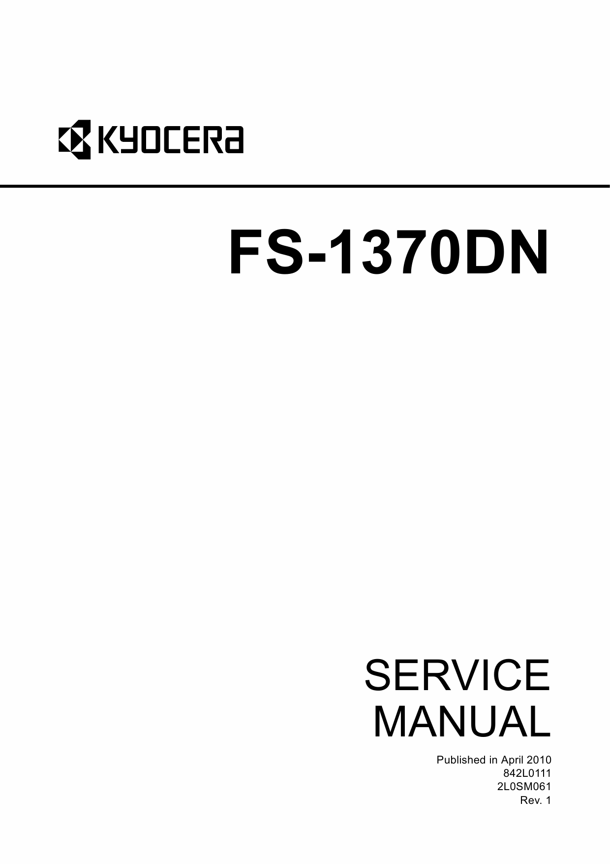 KYOCERA LaserPrinter FS-1370DN Service Manual-1